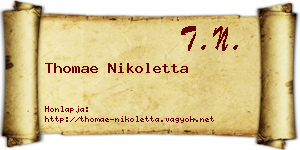 Thomae Nikoletta névjegykártya